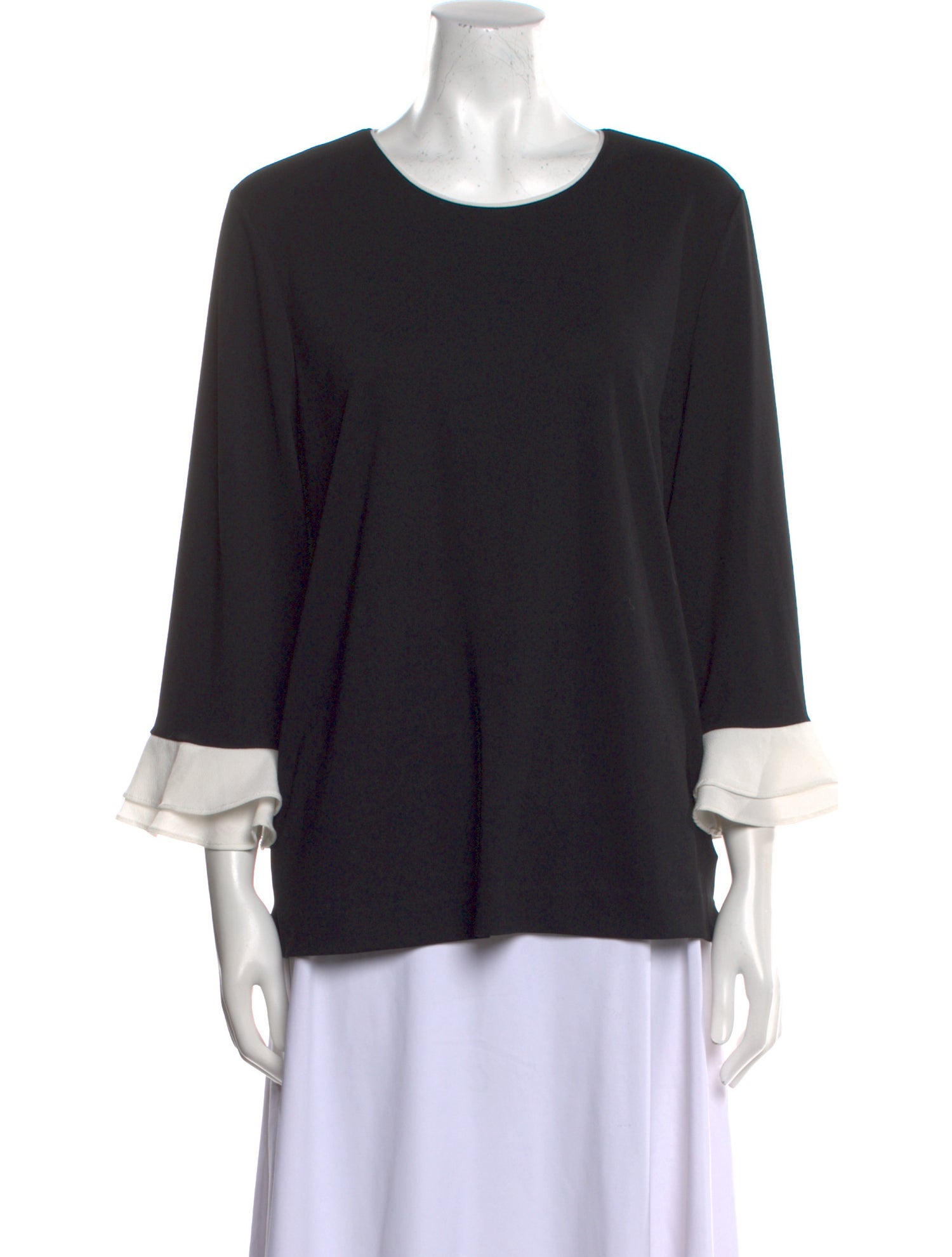 Karl Lagerfeld Scoop Neck Three-Quarter Sleeve Top