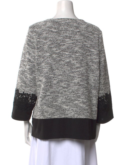 Karl Lagerfeld Colorblock Pattern Scoop Neck Sweater