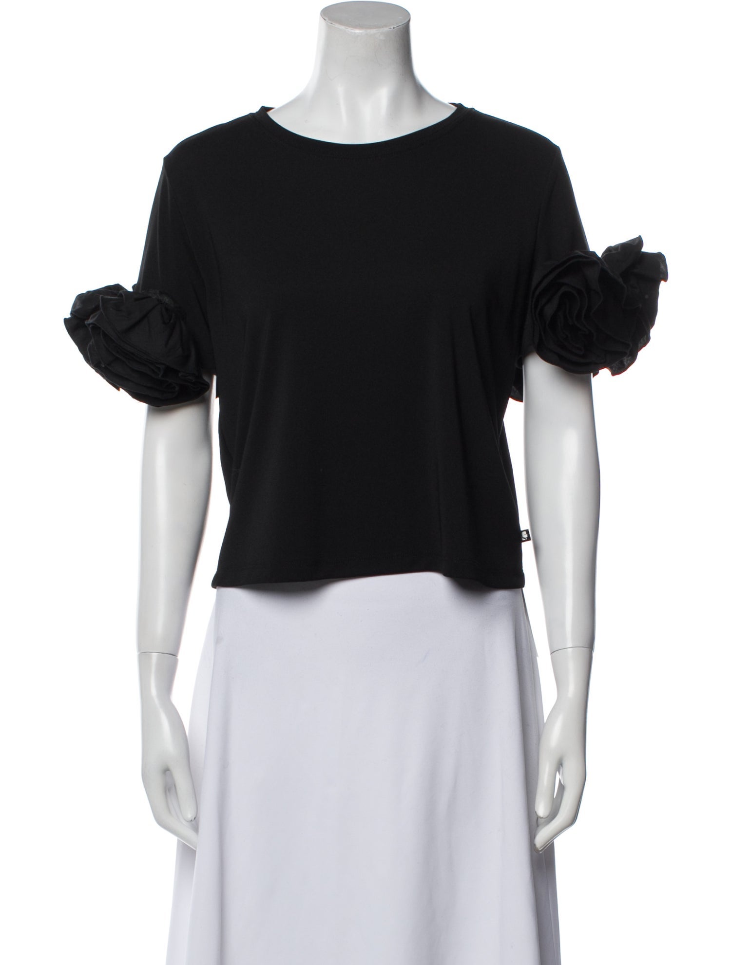 Karl Lagerfeld Crew Neck Short Sleeve Crop Top