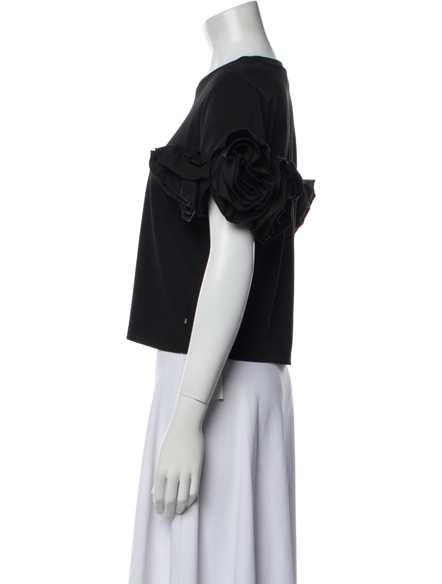 Karl Lagerfeld Crew Neck Short Sleeve Crop Top