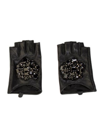 Karl Lagerfeld Fingerless Leather Gloves