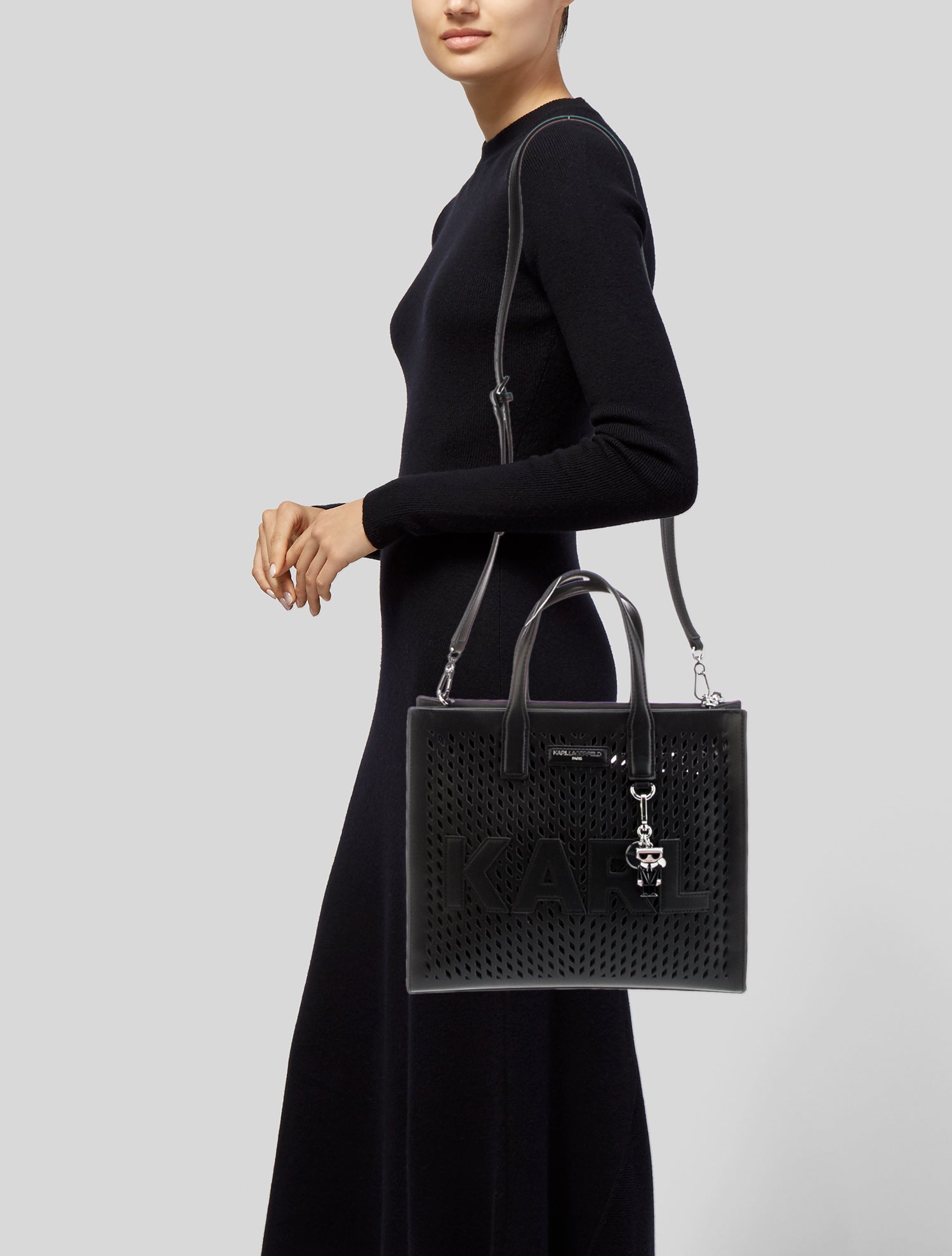 Karl Lagerfeld Leather Top Handle Bag