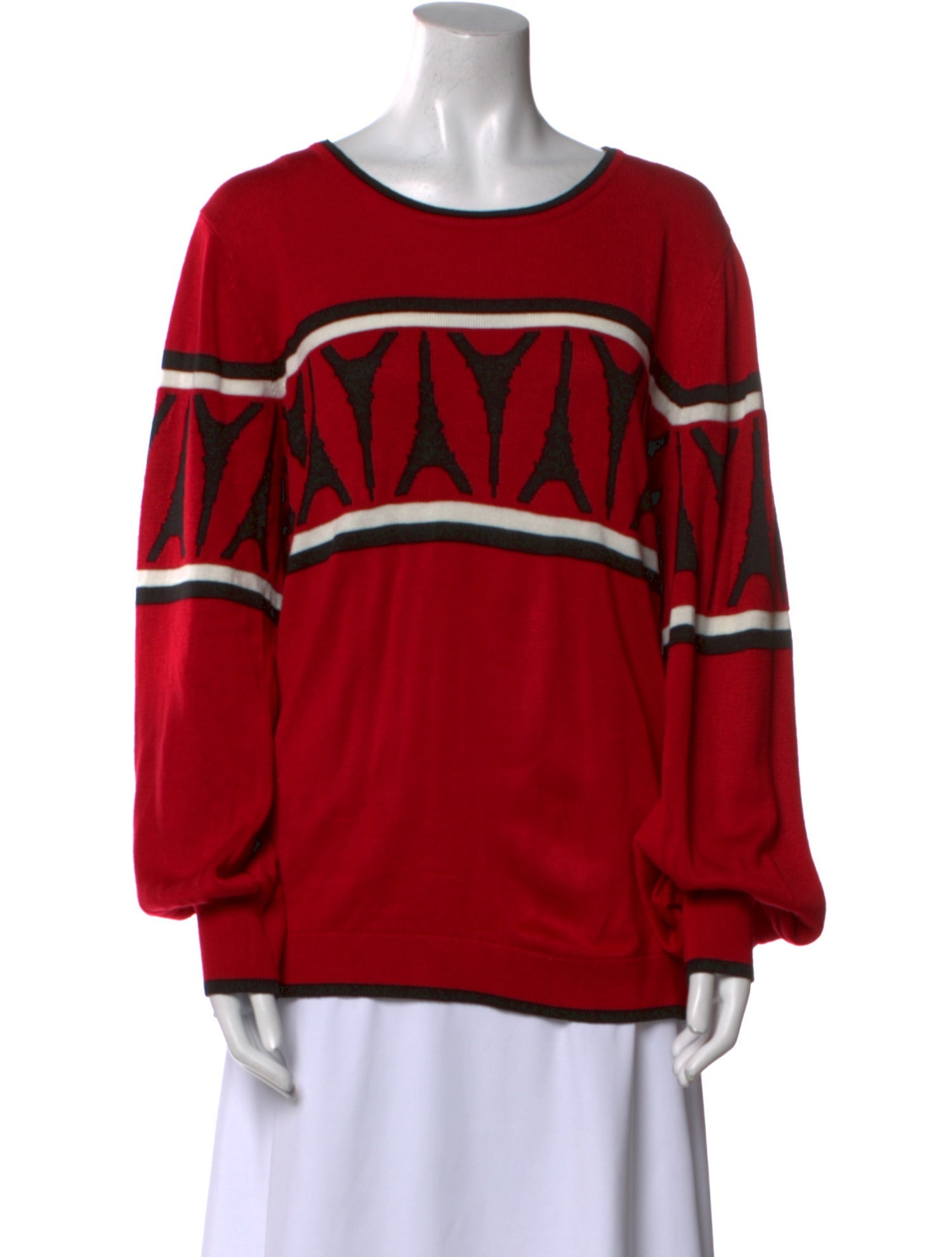 Karl Lagerfeld Graphic Print Scoop Neck Sweater