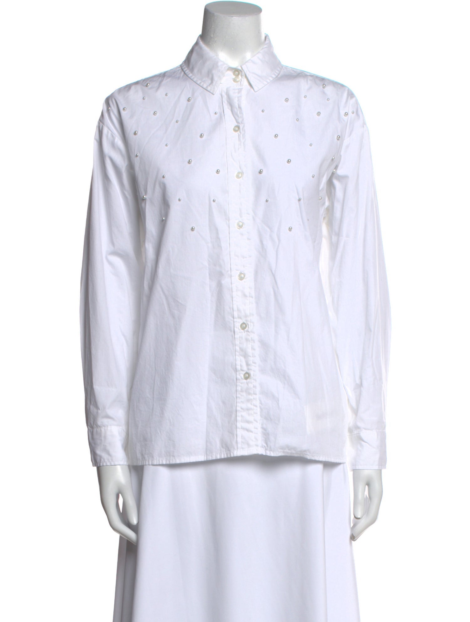 Karl Lagerfeld Long Sleeve Button-Up Top