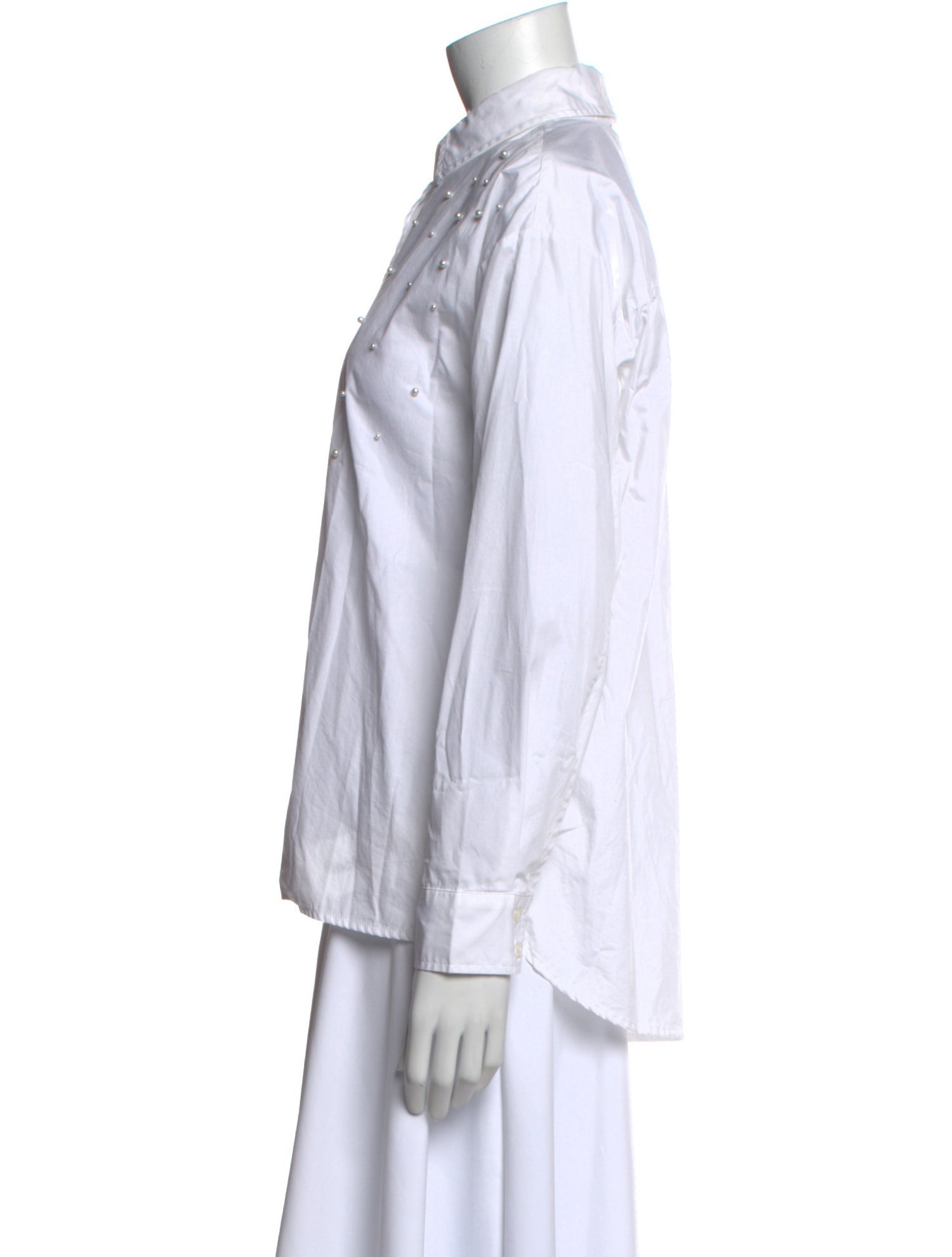 Karl Lagerfeld Long Sleeve Button-Up Top