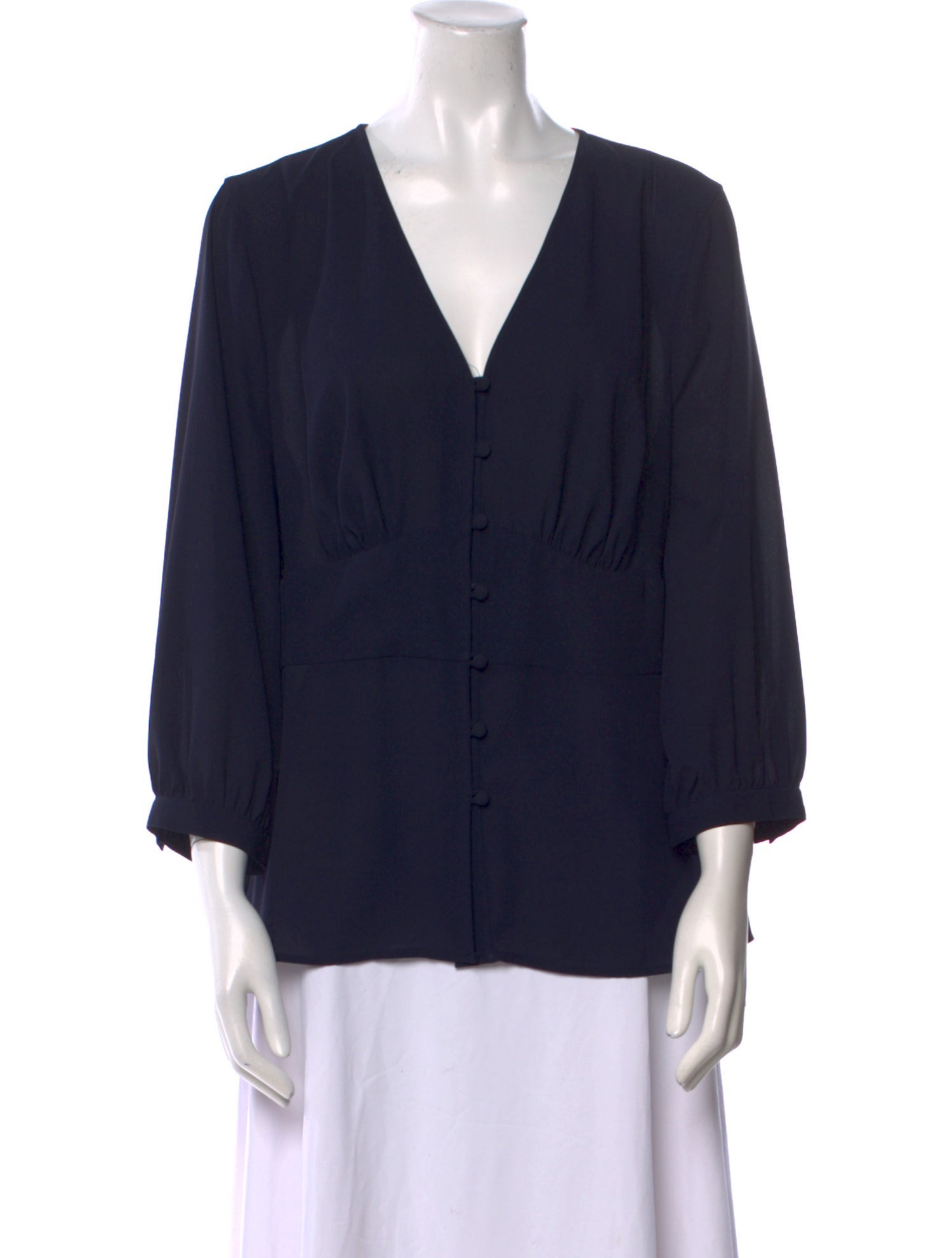 Karl Lagerfeld V-Neck Three-Quarter Sleeve Blouse