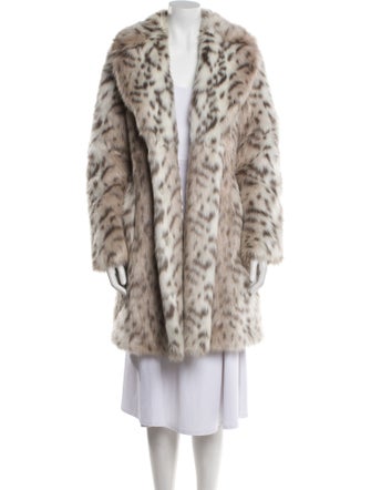 Karl Lagerfeld Faux Fur Animal Print Faux Fur Coat