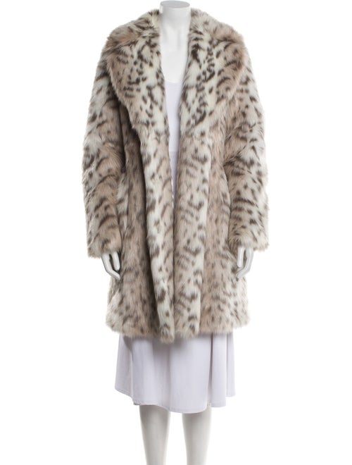 Karl Lagerfeld Faux Fur Animal Print Faux Fur Coat