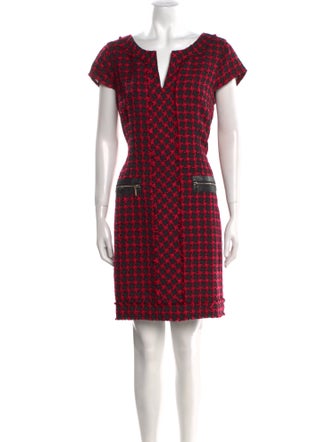 Karl Lagerfeld Plaid Print Knee-Length Dress