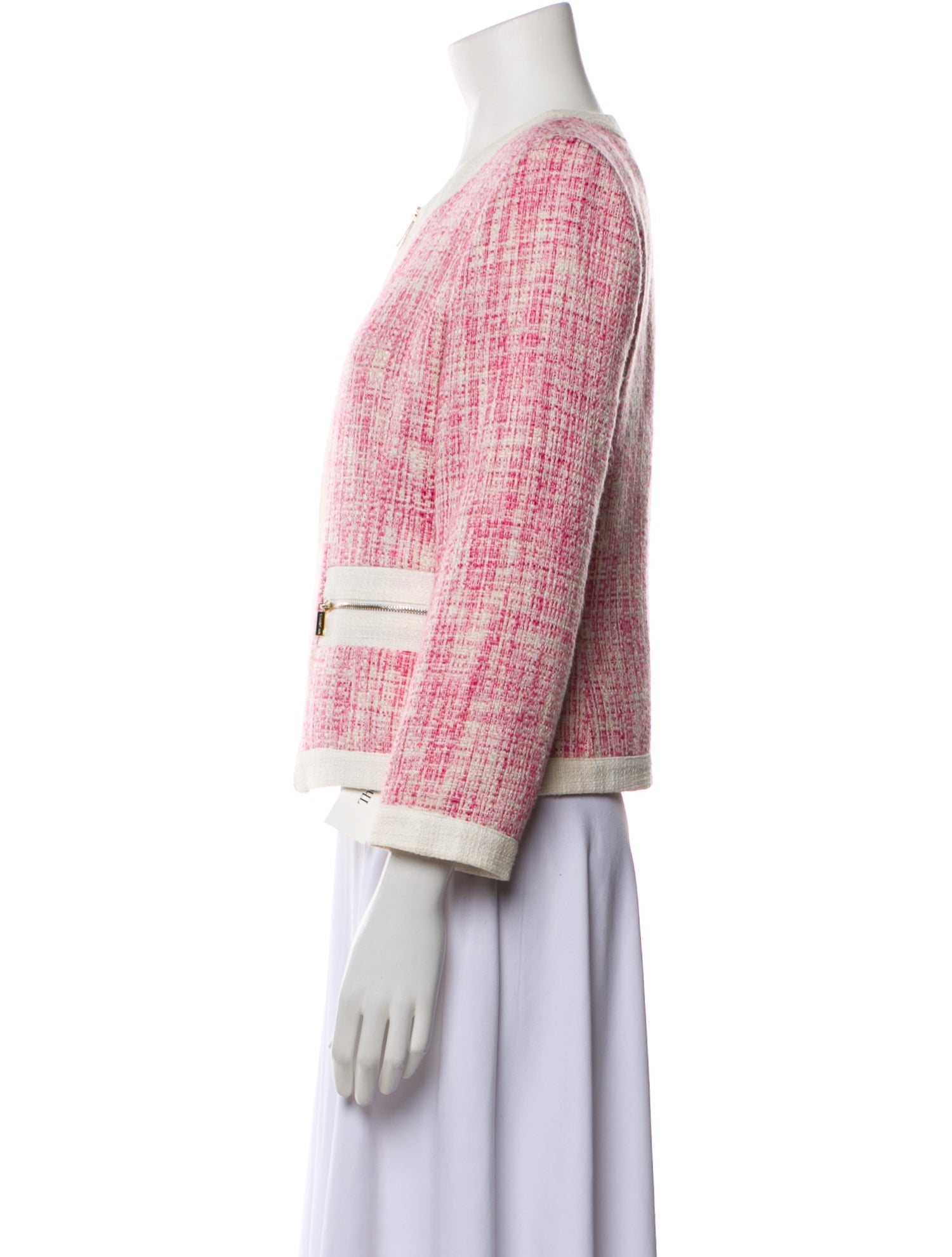 Karl Lagerfeld Tweed Tweed Pattern Evening Jacket