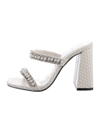 Karl Lagerfeld Leather Animal Print Slides