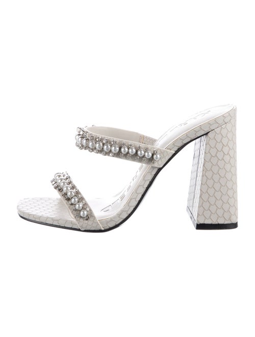 Karl Lagerfeld Leather Animal Print Slides