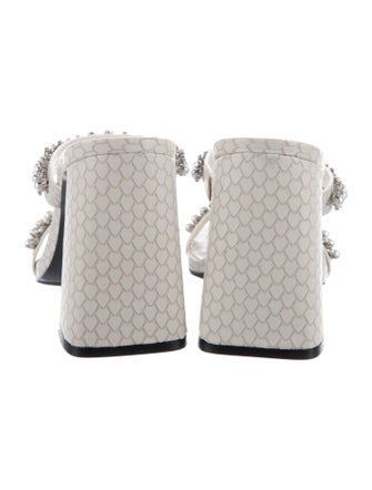 Karl Lagerfeld Leather Animal Print Slides