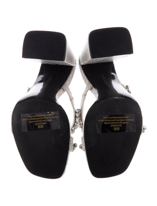 Karl Lagerfeld Leather Animal Print Slides