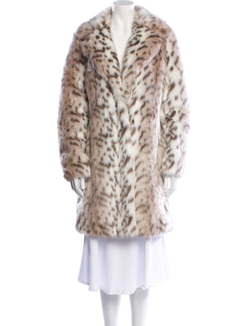 Karl Lagerfeld Faux Fur Animal Print Faux Fur Coat