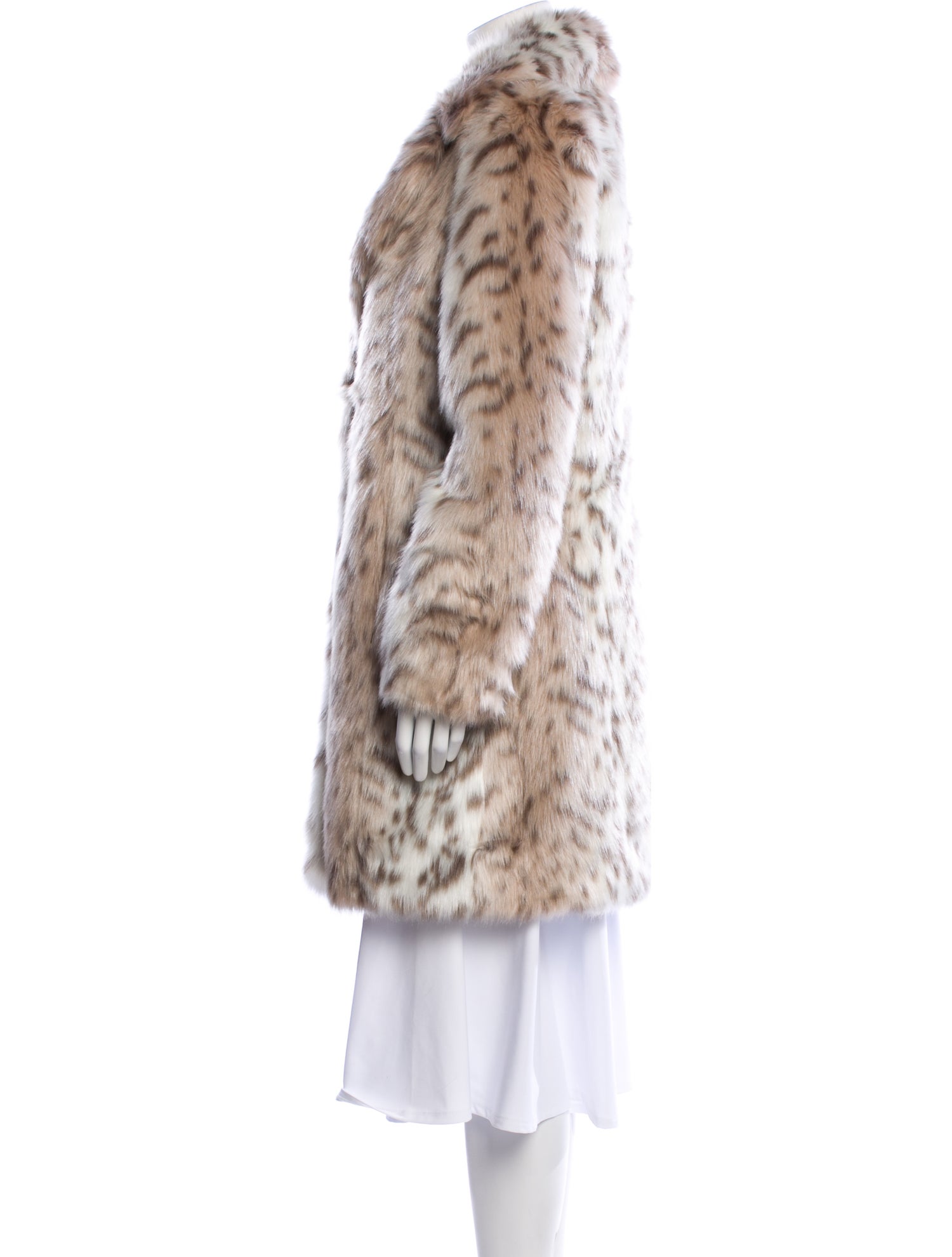 Karl Lagerfeld Faux Fur Animal Print Faux Fur Coat