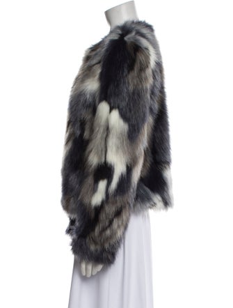 Karl Lagerfeld Faux Fur Printed Faux Fur Coat