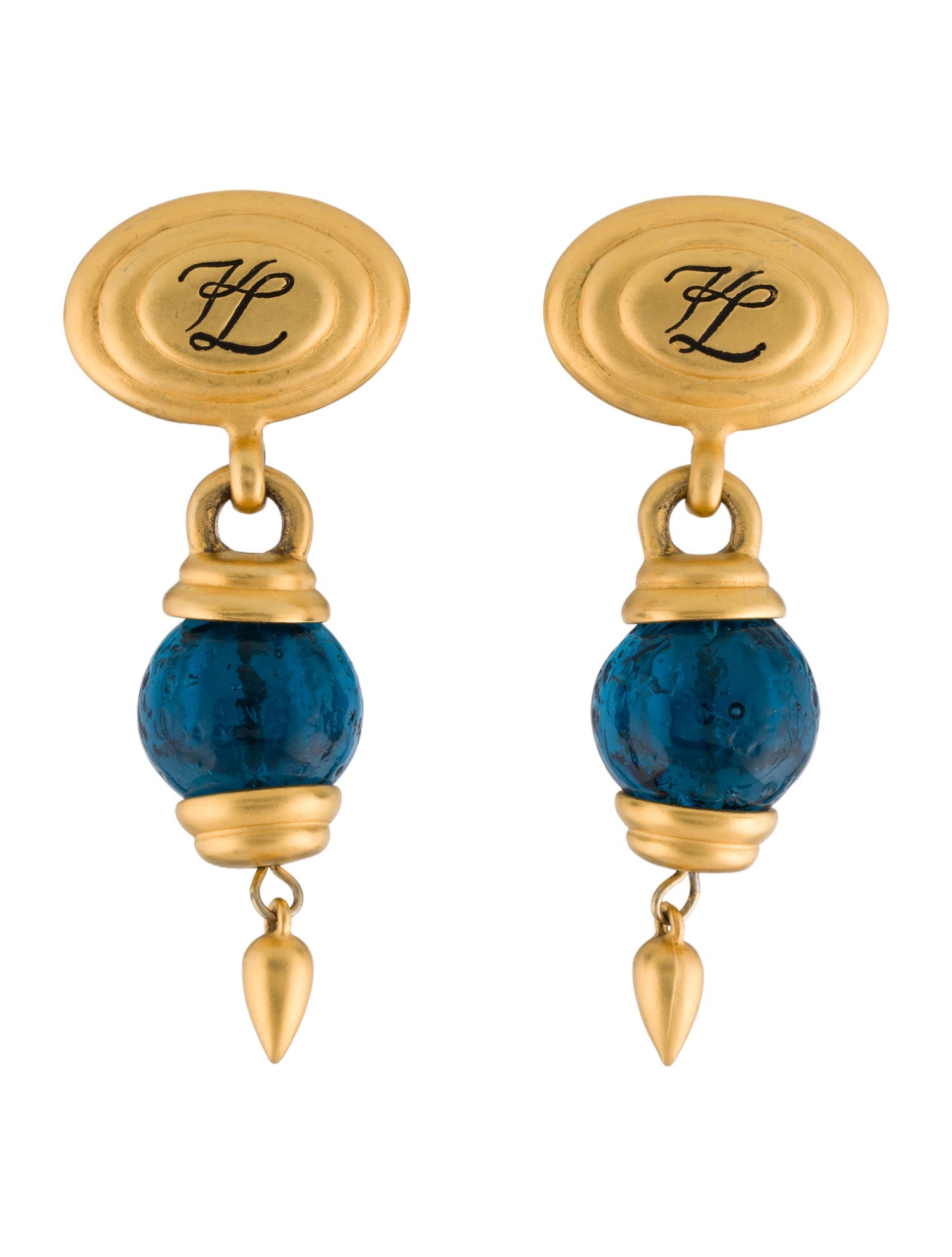 Karl Lagerfeld Glass Drop Clip-On Earrings