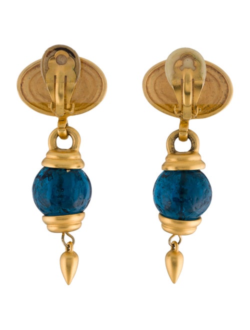 Karl Lagerfeld Glass Drop Clip-On Earrings