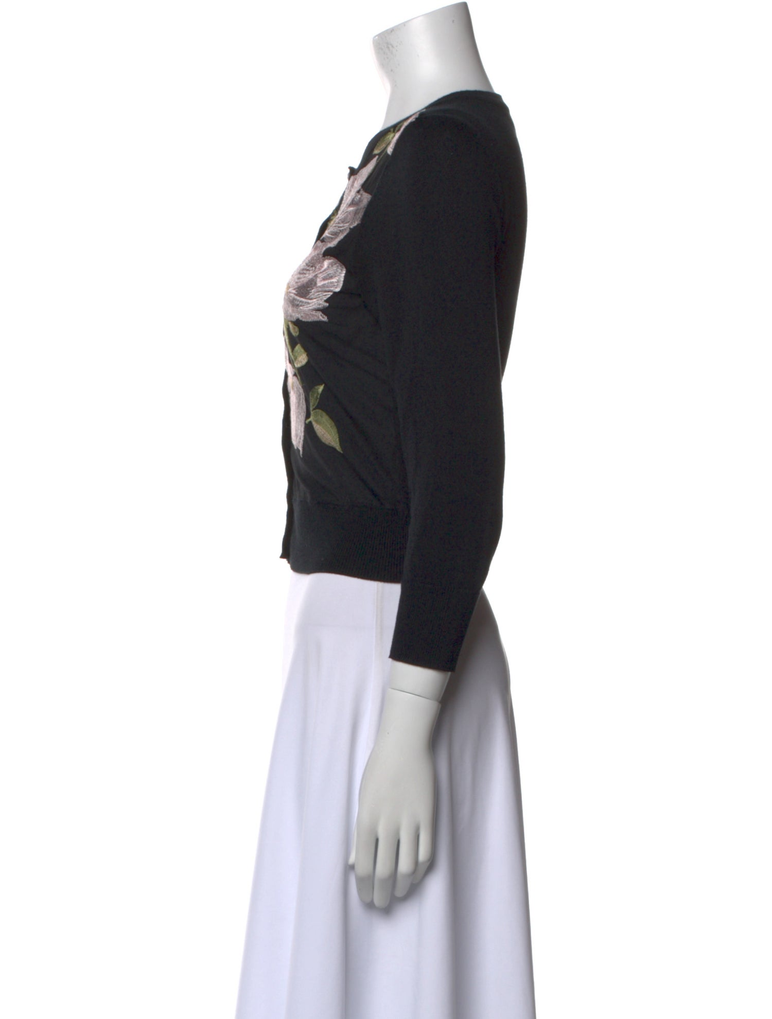 Karl Lagerfeld Floral Print Crew Neck Sweater