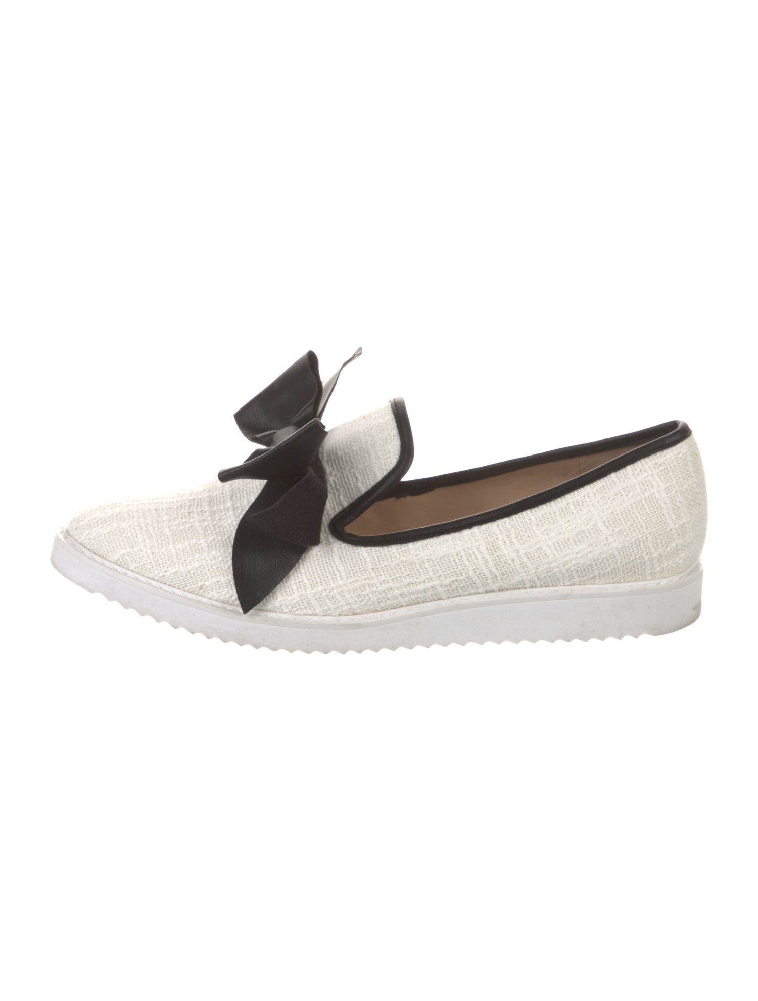 Karl Lagerfeld Tweed Bow Accents Loafers