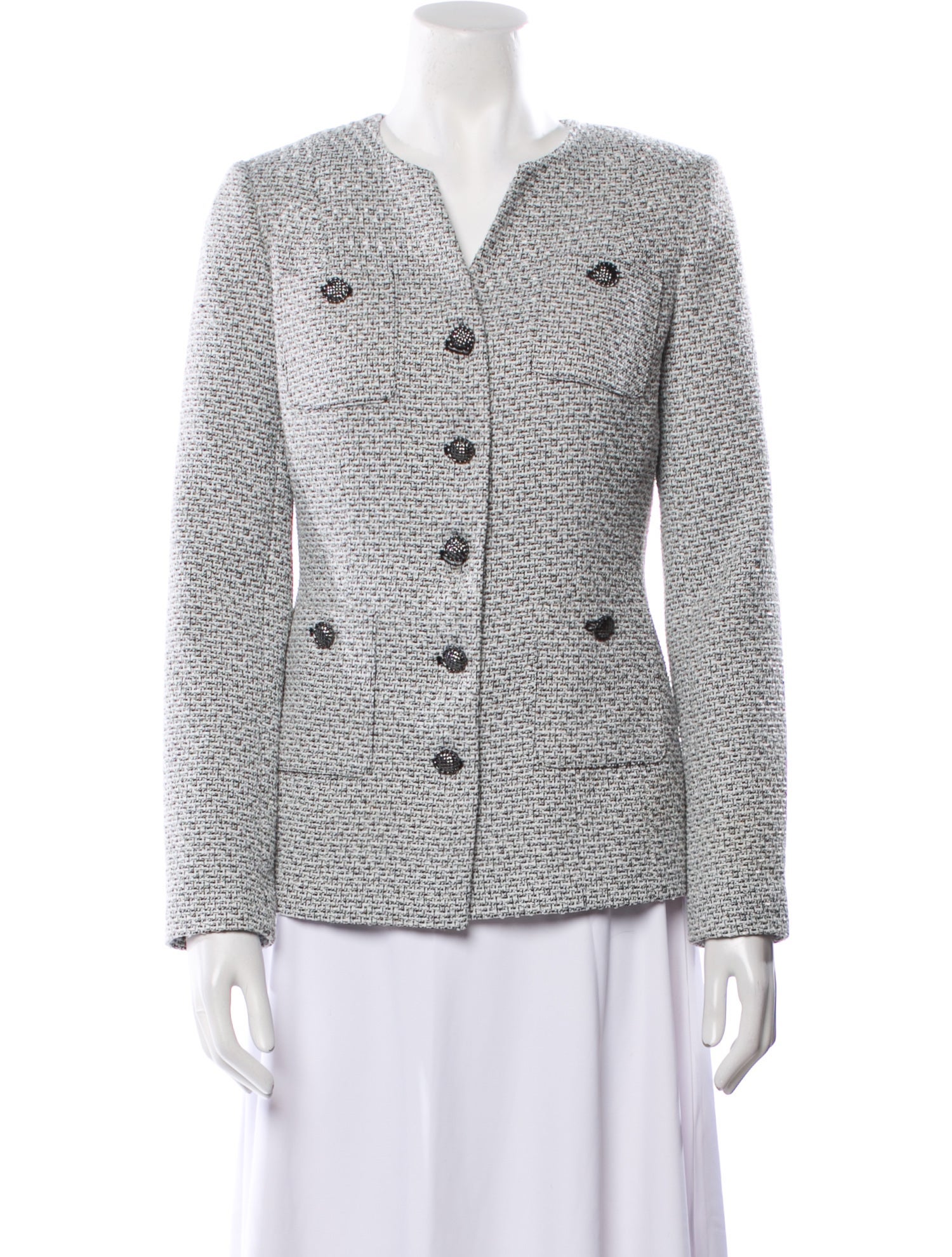 Karl Lagerfeld Tweed Pattern Blazer