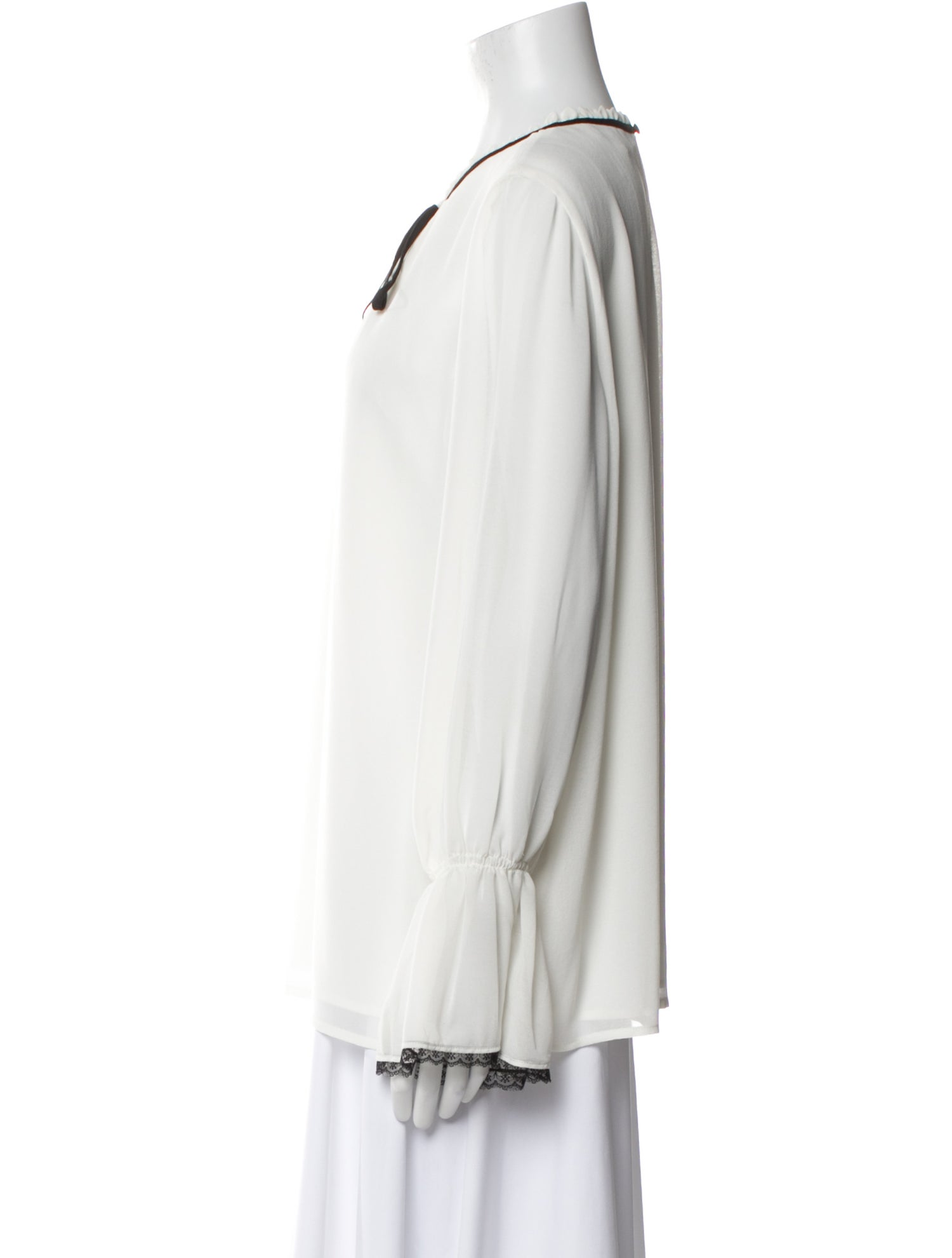 Karl Lagerfeld V-Neck Long Sleeve Blouse