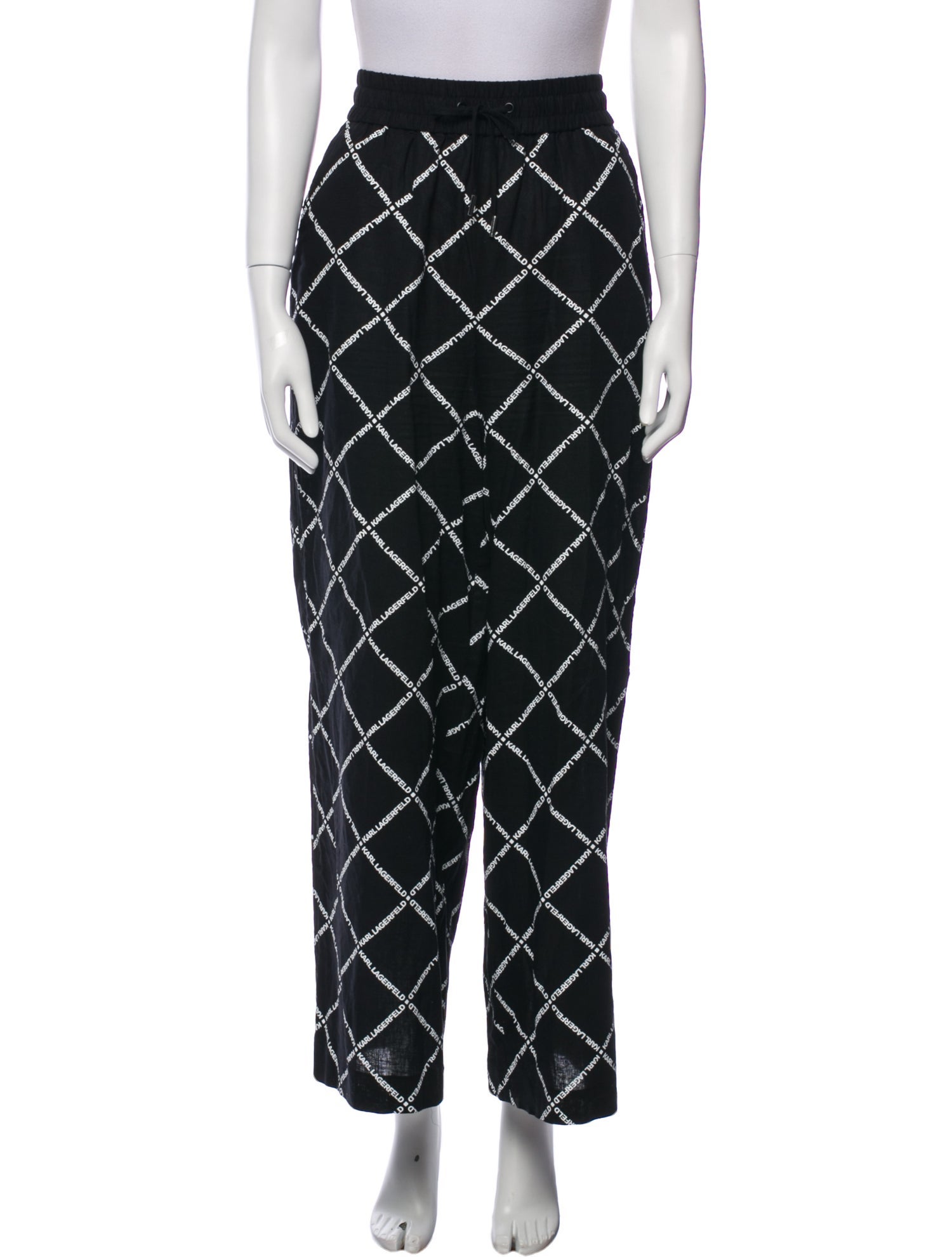 Karl Lagerfeld Printed Wide Leg Pants