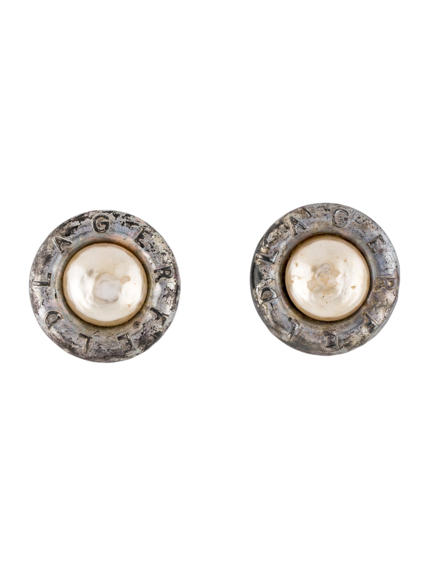 Karl Lagerfeld Faux Pearl Clip-On Earrings