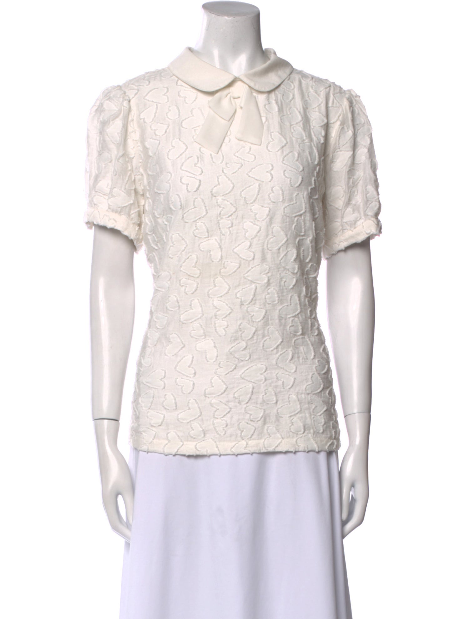 Karl Lagerfeld Printed Short Sleeve Button-Up Top