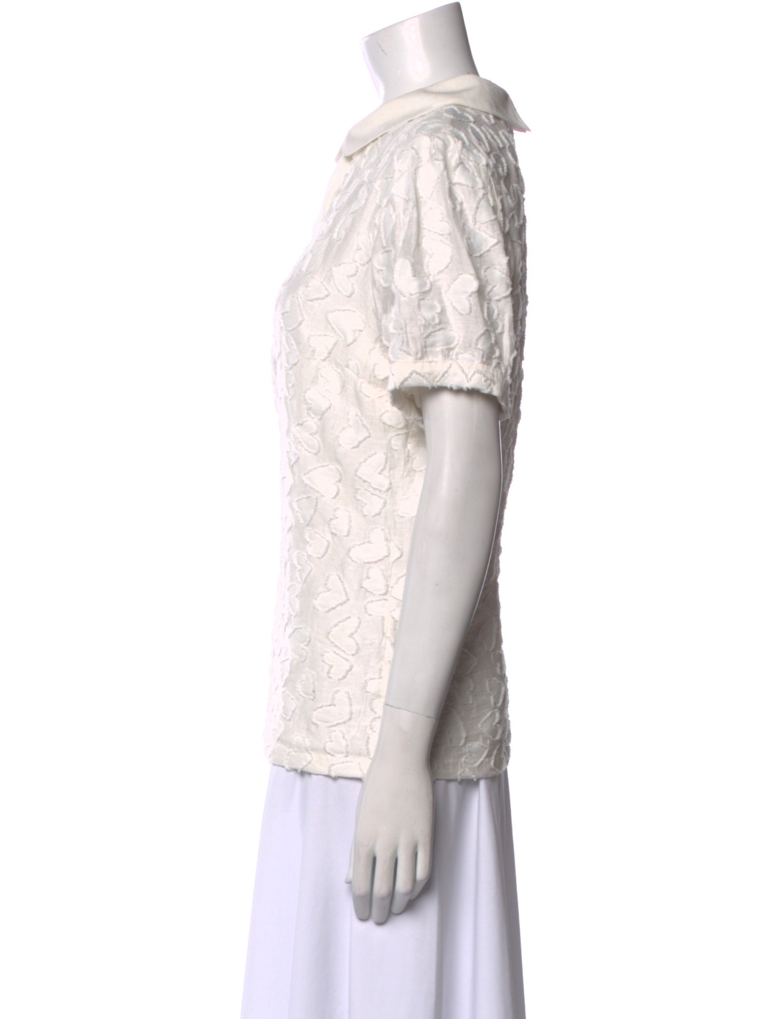 Karl Lagerfeld Printed Short Sleeve Button-Up Top