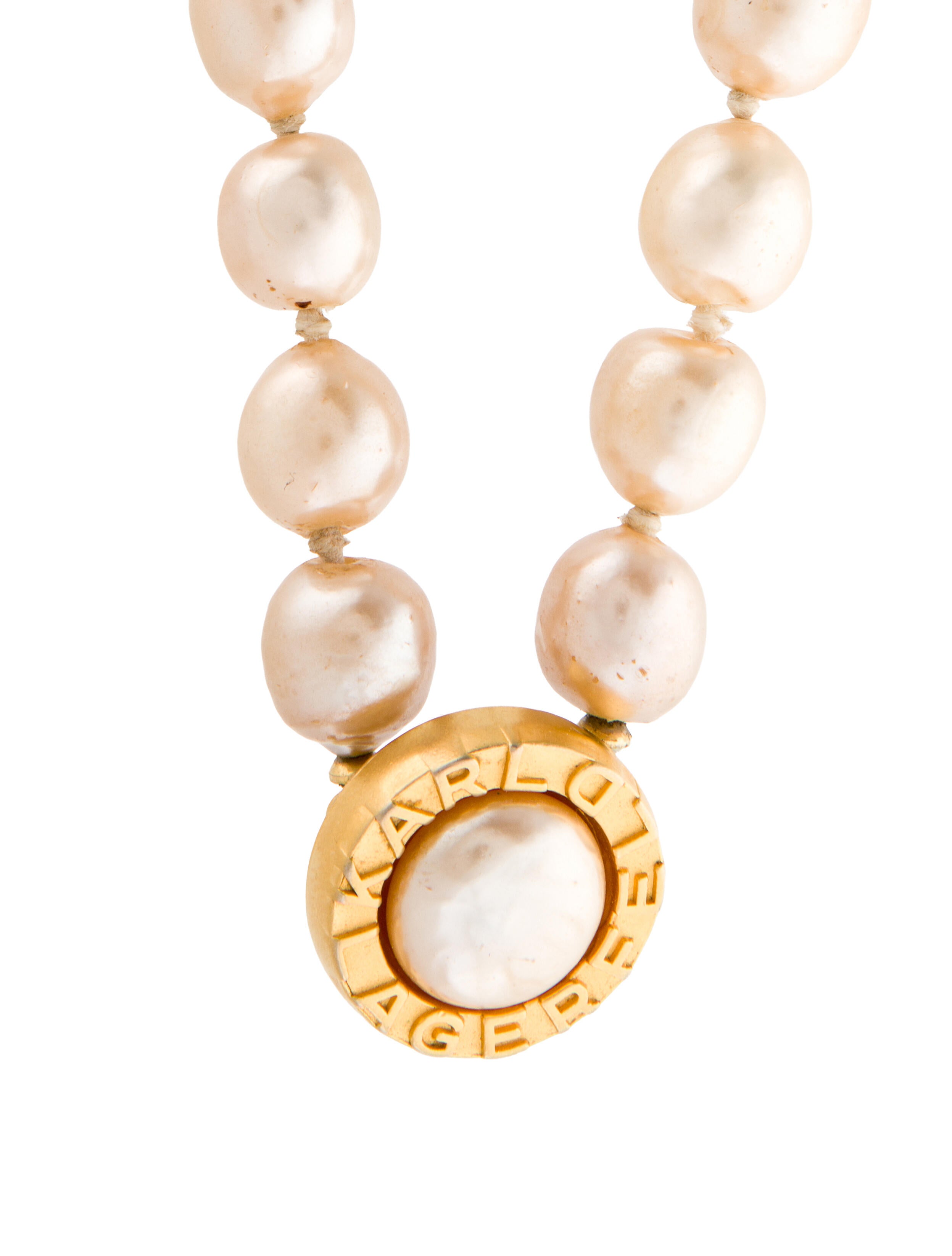 Karl Lagerfeld Vintage Faux Pearl Collar Necklace