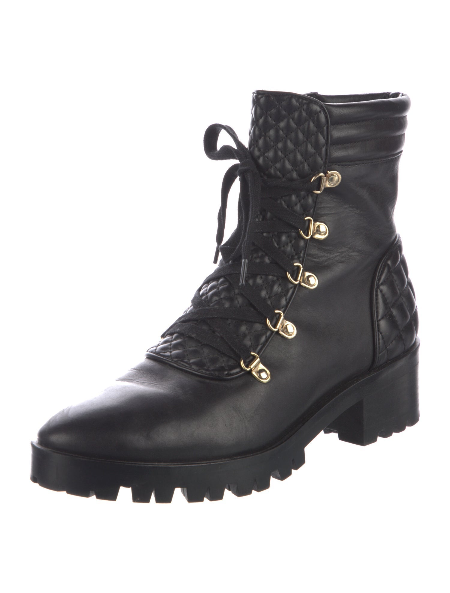 Karl Lagerfeld Leather Combat Boots