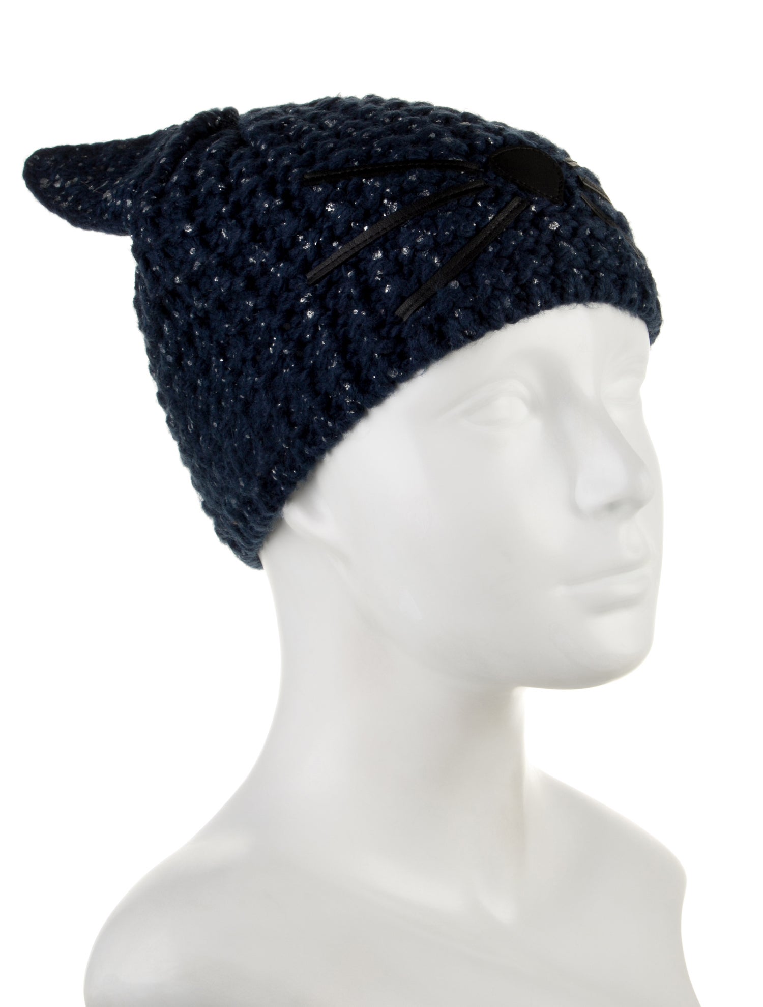 Karl Lagerfeld Acrylic Knitted Cat Hat