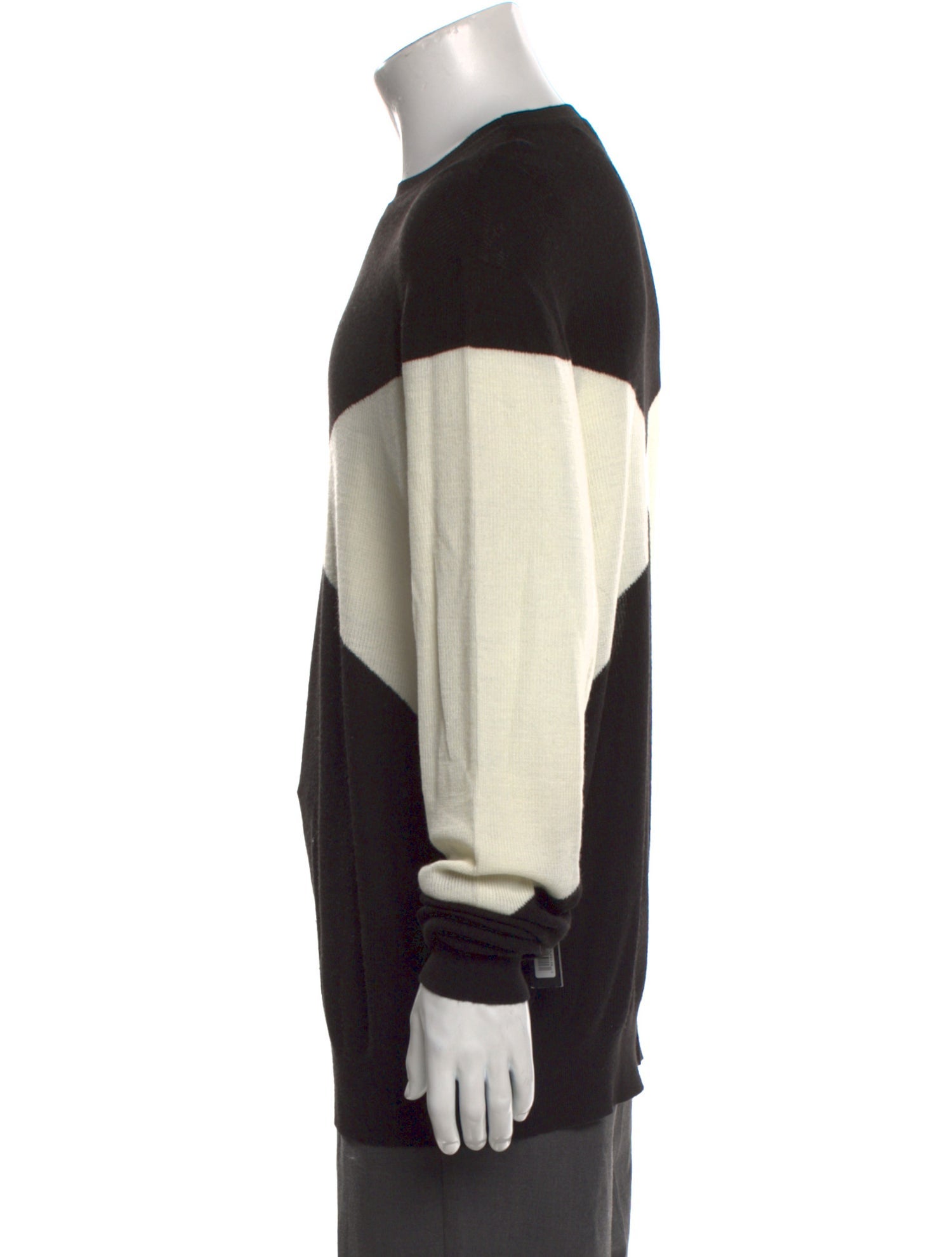 Karl Lagerfeld Colorblock Pattern Crew Neck Pullover