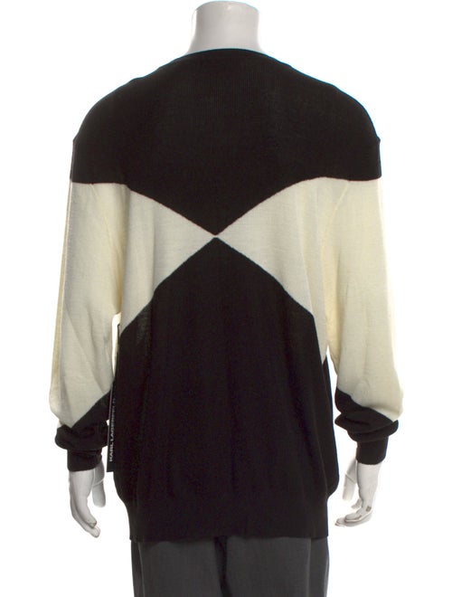 Karl Lagerfeld Colorblock Pattern Crew Neck Pullover