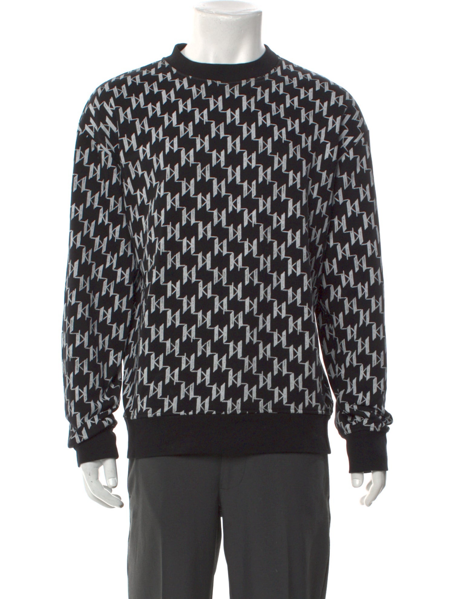 Karl Lagerfeld Printed Crew Neck Pullover
