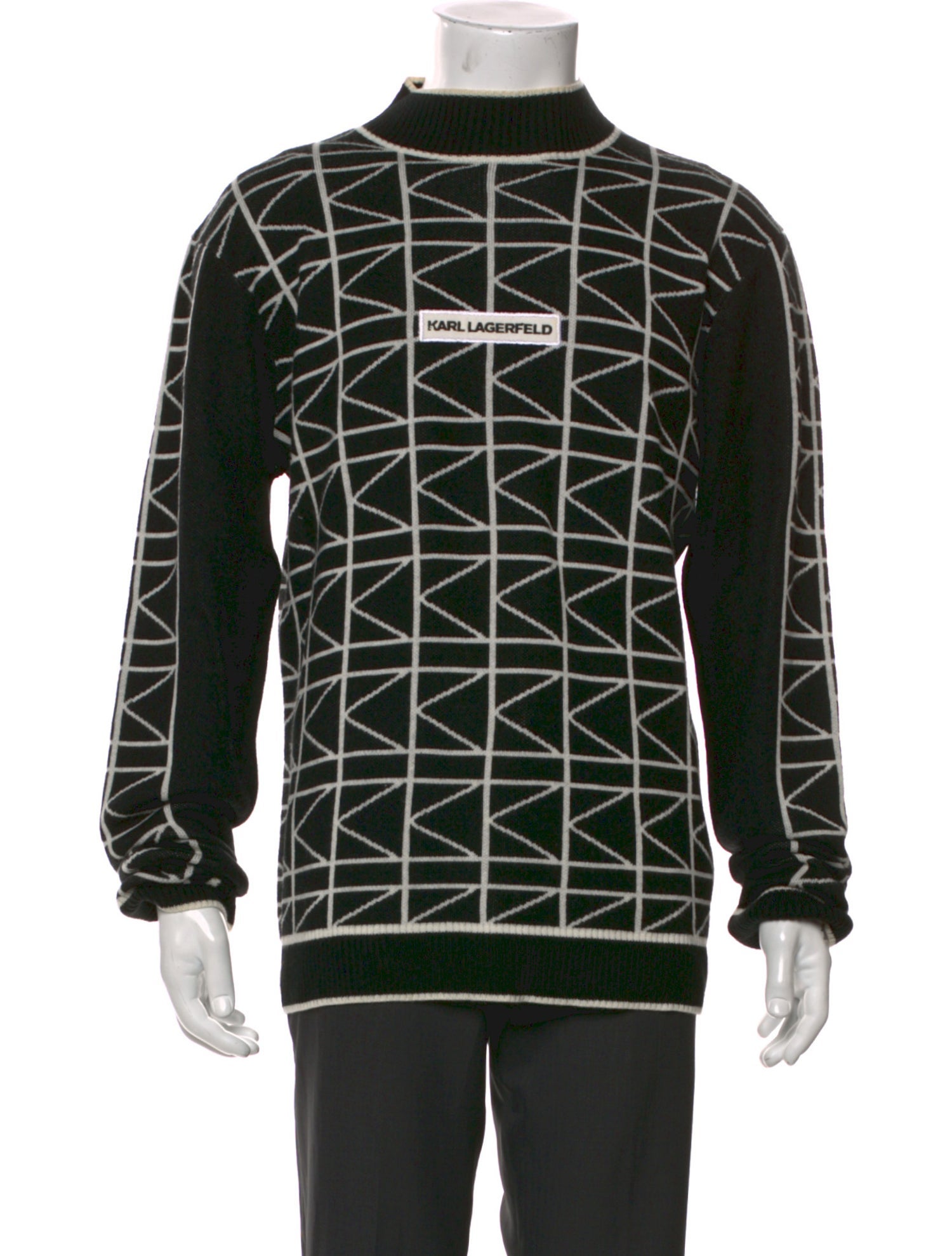 Karl Lagerfeld Printed Mock Neck Cardigan