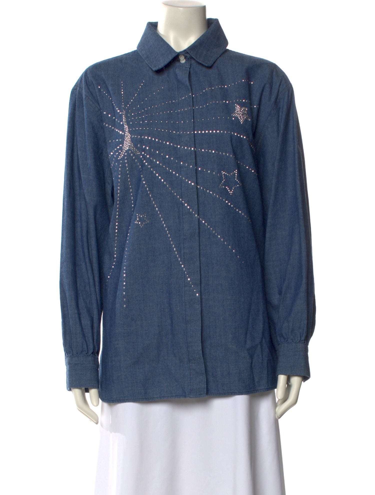 Karl Lagerfeld Long Sleeve Button-Up Top