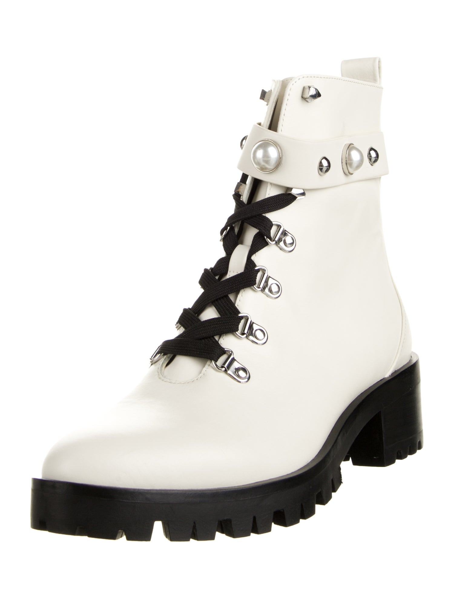Karl Lagerfeld Leather Combat Boots