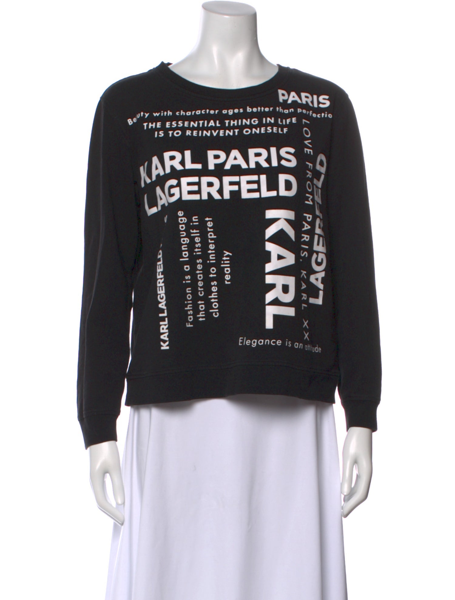 Karl Lagerfeld Graphic Print Crew Neck Sweatshirt