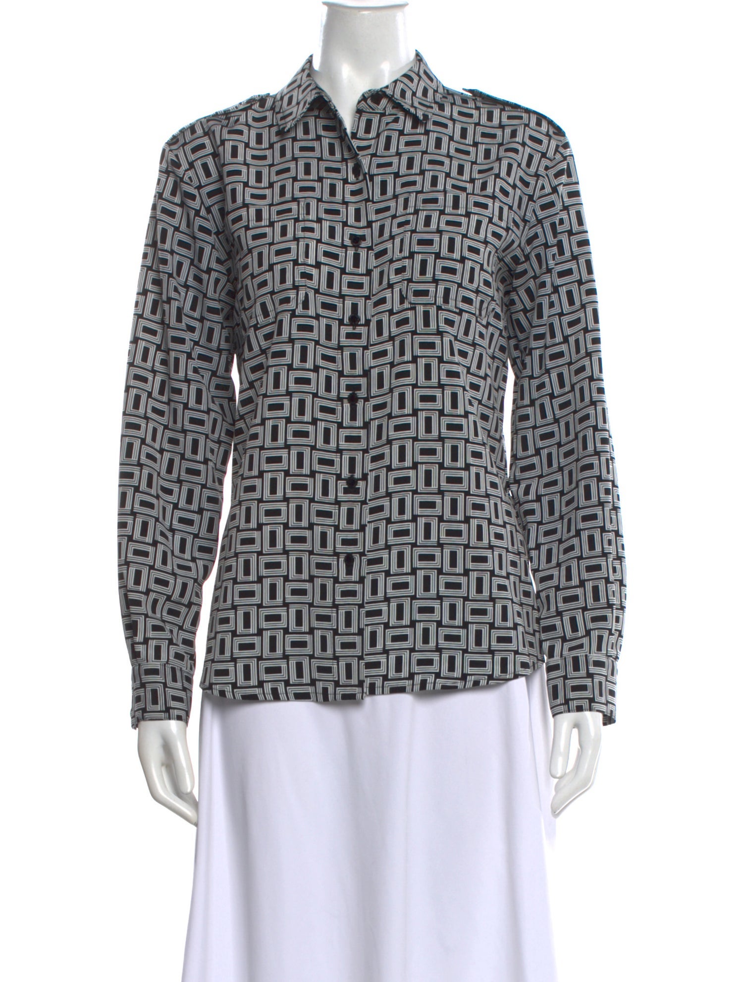 Karl Lagerfeld Patterned Long Sleeve Blouse