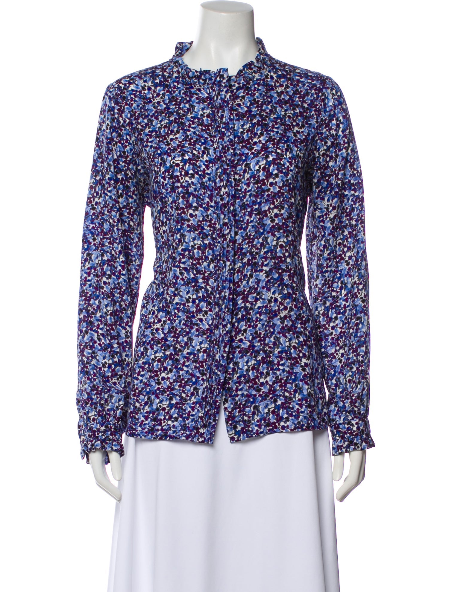 Karl Lagerfeld Floral Print Long Sleeve Blouse