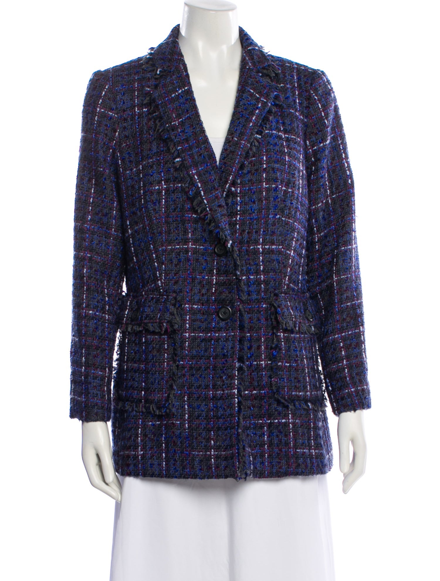 Karl Lagerfeld Plaid Print Blazer