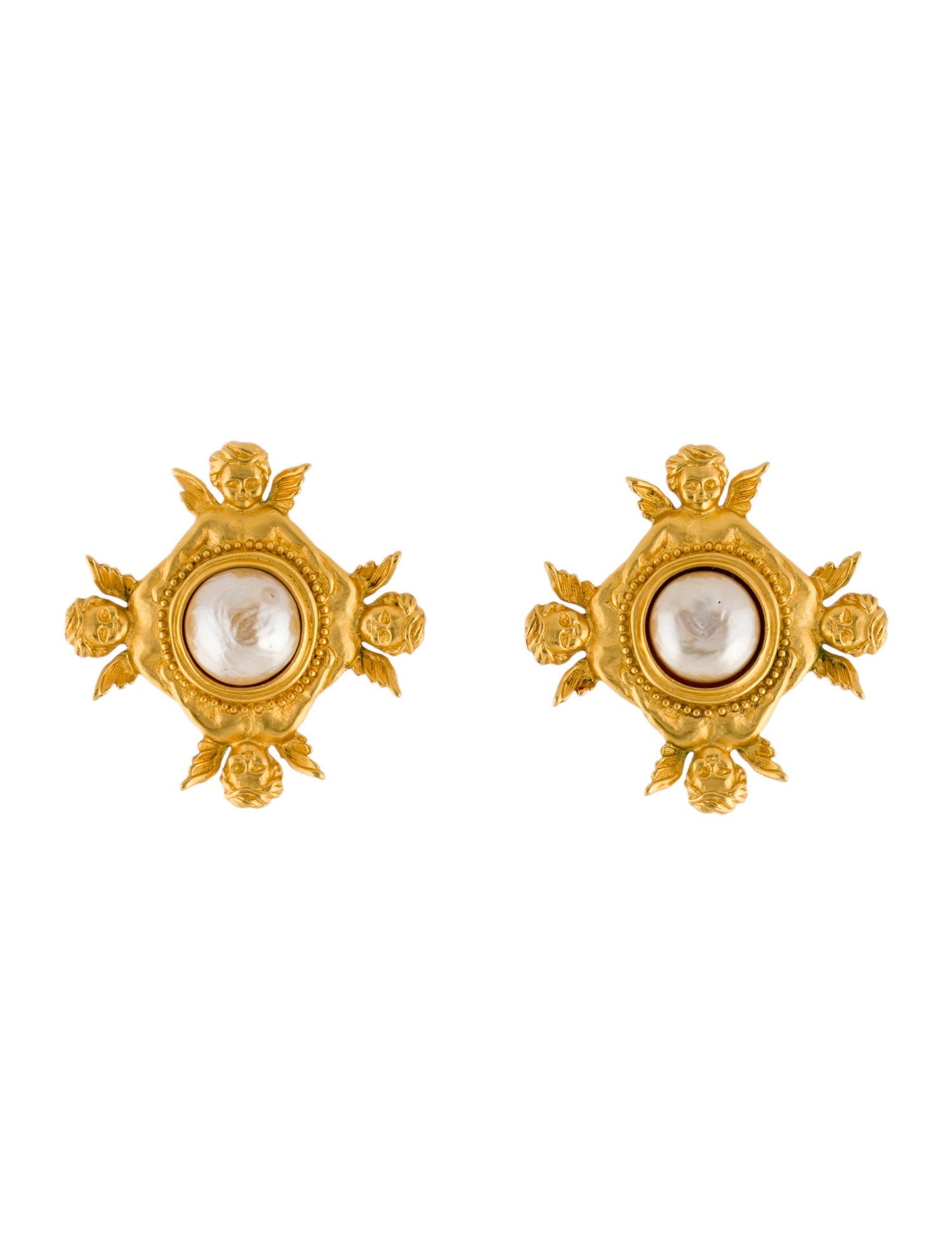 Karl Lagerfeld Faux Pearl Clip On Earrings