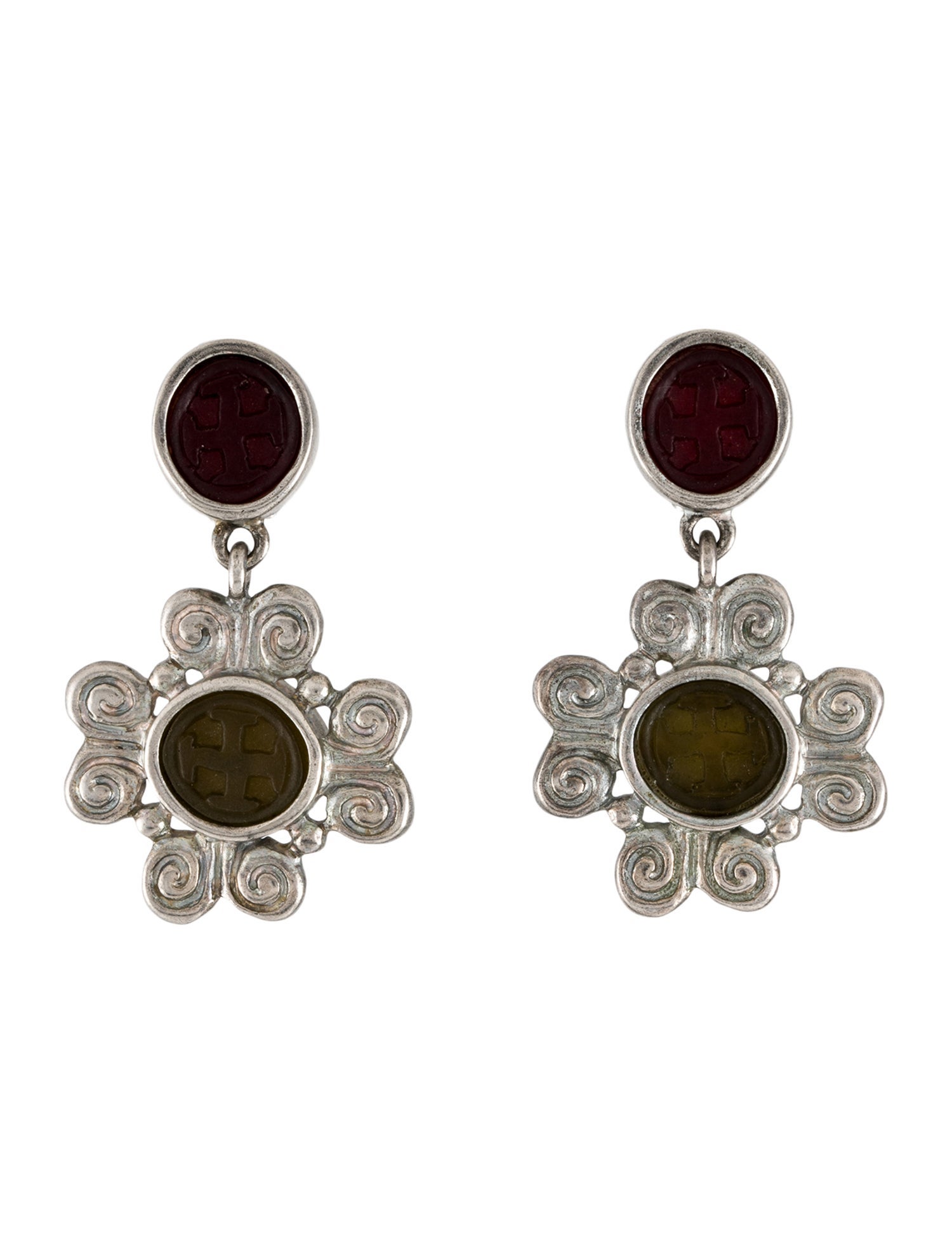 Karl Lagerfeld Vintage Glass Clip-On Earrings