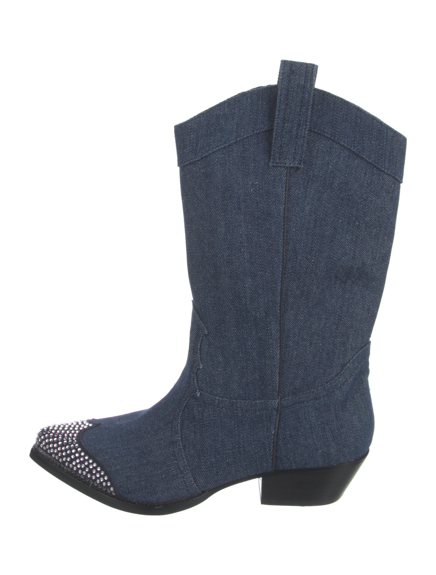 Karl Lagerfeld Denim Printed Western Boots