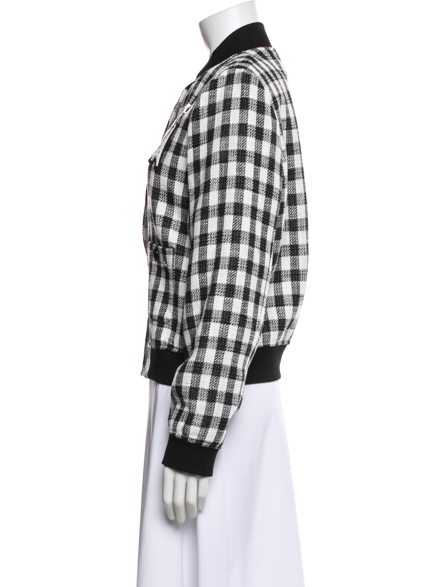 Karl Lagerfeld Plaid Print Bomber Jacket w/ Tags