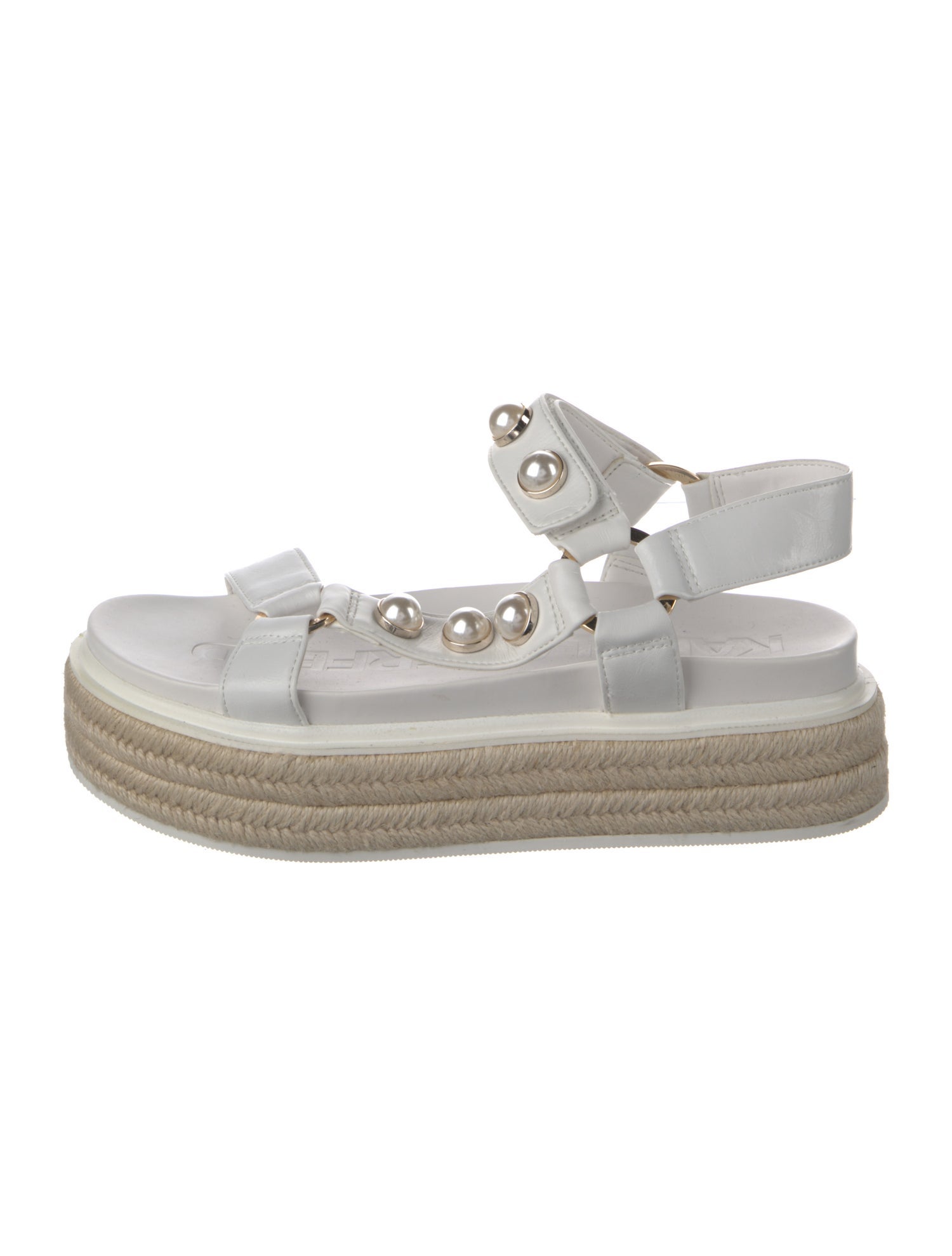 Karl Lagerfeld Leather Studded Accents Espadrilles