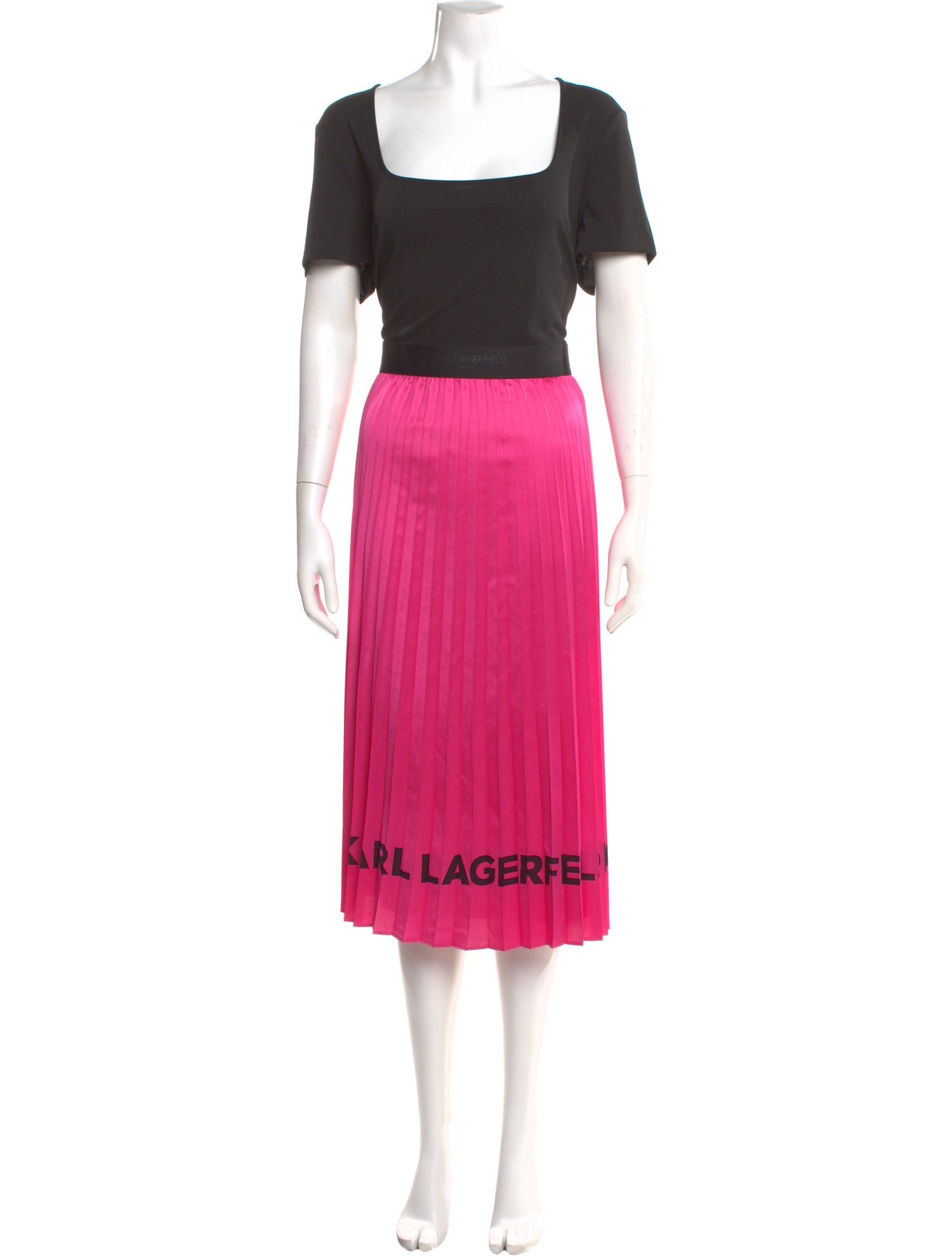 Karl Lagerfeld Square Neckline Midi Length Dress